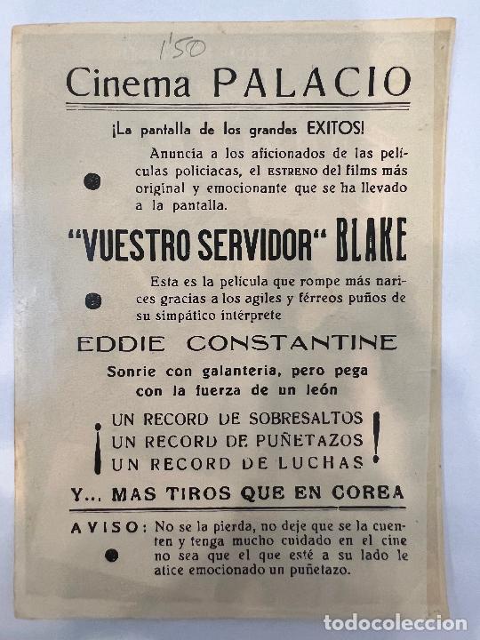Cine: PROGRAMA DE CINE. &rdquo;VUESTRO SERVIDOR&rdquo; BLAKE. CON PUBLICIDAD. - Foto 2