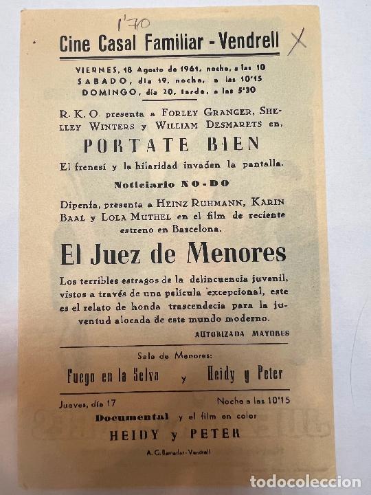 Cine: PROGRAMA DE CINE. EL JUEZ DE MENORES. CON PUBLICIDAD. - Foto 2