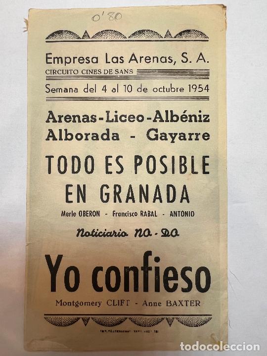 Cine: PROGRAMA DE CINE. YO CONFIESO. CON PUBLICIDAD. - Foto 2