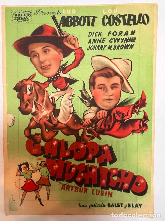 Cine: PROGRAMA DE CINE. GALOPA MUCHACHO. CON PUBLICIDAD. - Foto 1