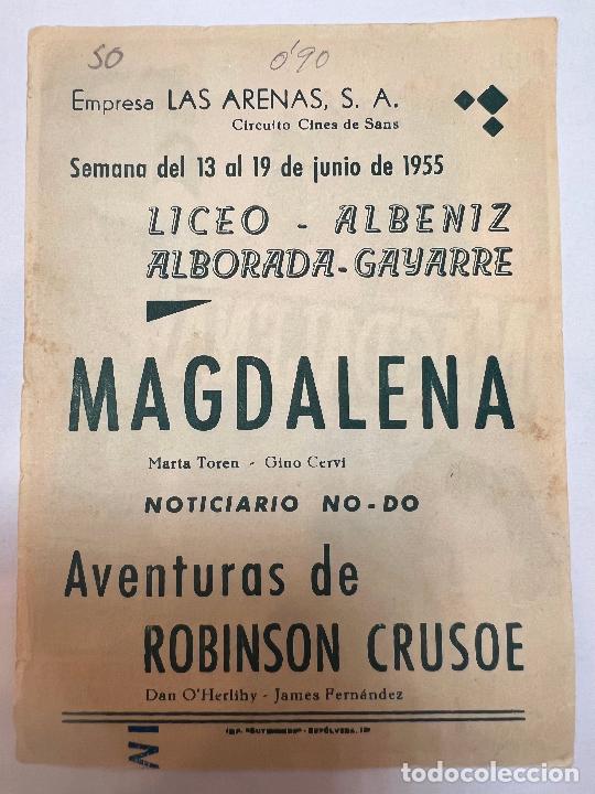 Cine: PROGRAMA DE CINE. MAGDALENA. MARTA TOREN. CON PUBLICIDAD. - Foto 2