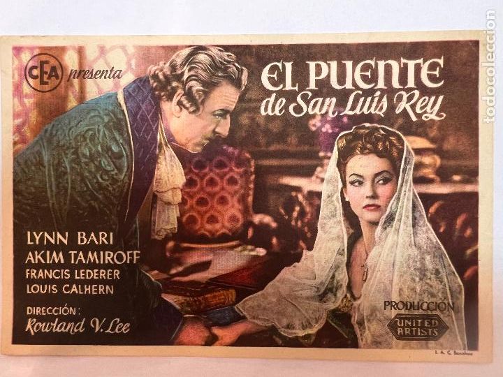 Cine: PROGRAMA DE CINE. EL PUENTE DE SAN LUIS REY. CON PUBLICIDAD. - Foto 1