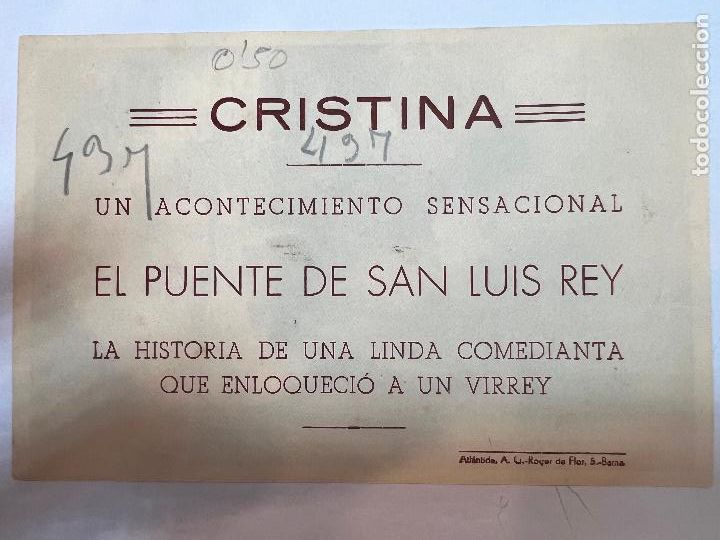 Cine: PROGRAMA DE CINE. EL PUENTE DE SAN LUIS REY. CON PUBLICIDAD. - Foto 2