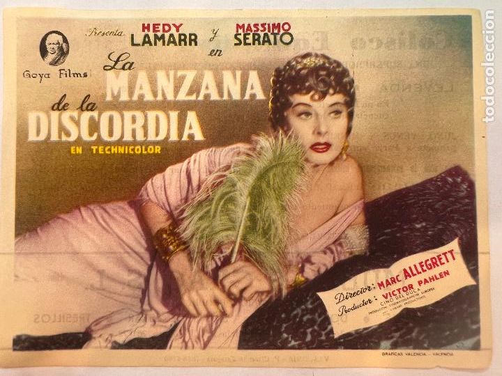 Cine: PROGRAMA DE CINE. LA MANZANA DE LA DISCORDIA. CON PUBLICIDAD. - Foto 1