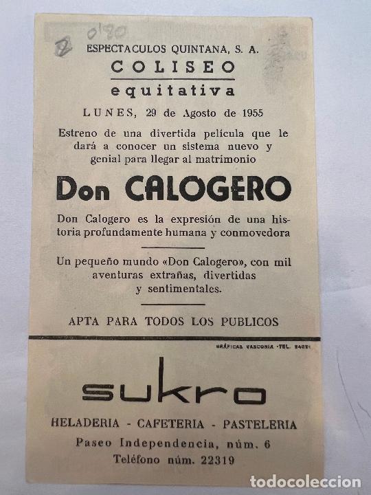 Cine: PROGRAMA DE CINE. DON CALOGERO. CON PUBLICIDAD. - Foto 2