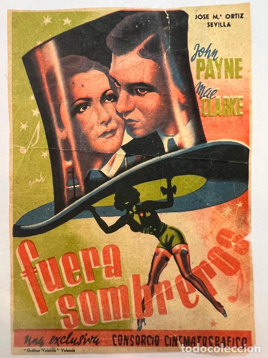 Cine: PROGRAMA DE CINE. FUERA SOMBREROS. JOHN PAYNE. CON PUBLICIDAD. - Foto 1