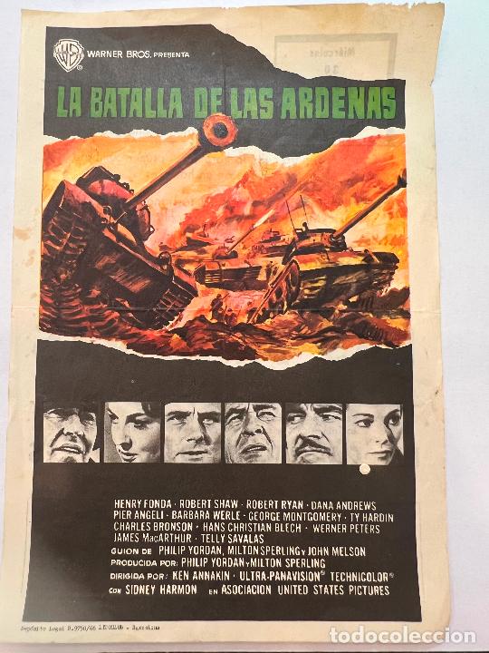 Cine: PROGRAMA DE CINE. LA BATALLA DE LAS ARDENAS. CON PUBLICIDAD. - Foto 1
