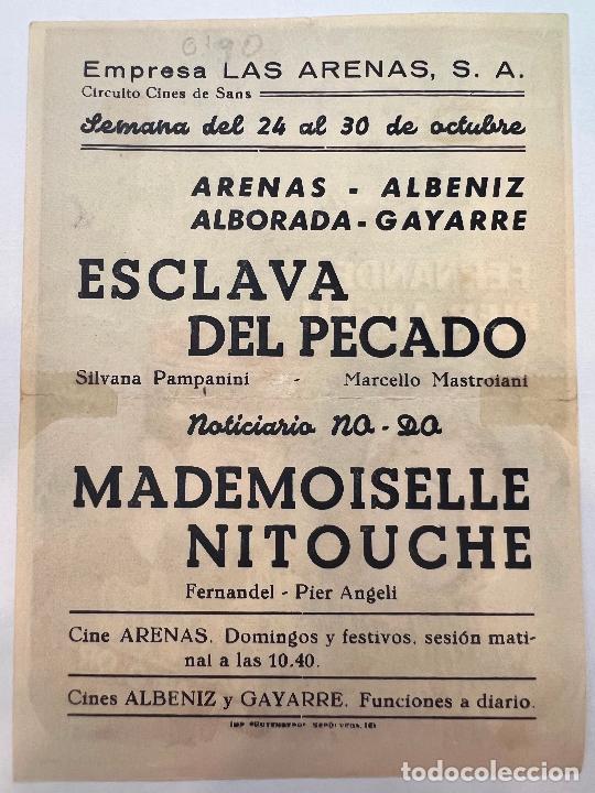 Cine: PROGRAMA DE CINE. MADEMOISELLE NITOUCHE. CON PUBLICIDAD. - Foto 2