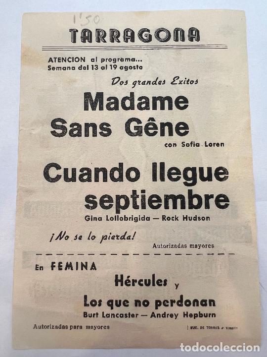 Cine: PROGRAMA DE CINE. CUANDO LLEGUE SEPTIEMBRE. CON PUBLICIDAD. - Foto 2