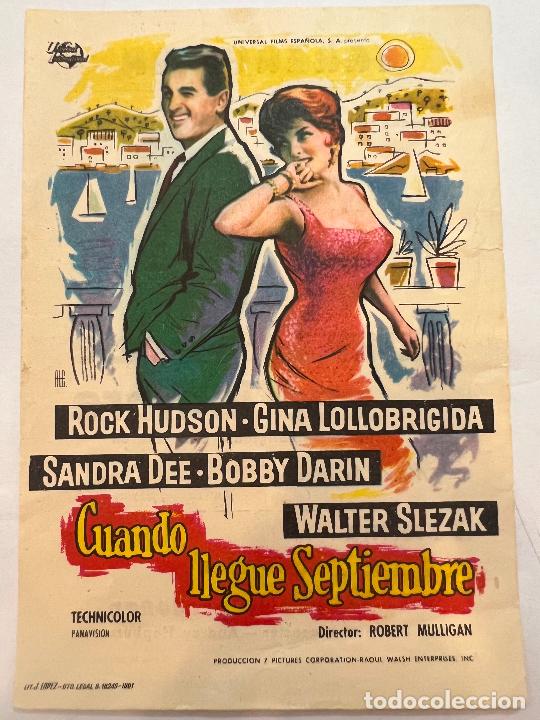 Cine: PROGRAMA DE CINE. CUANDO LLEGUE SEPTIEMBRE. CON PUBLICIDAD. - Foto 1