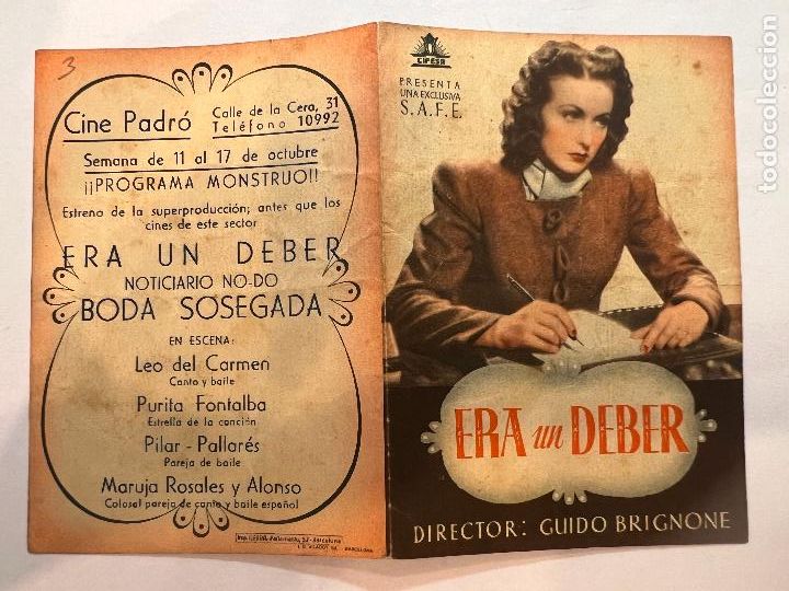 Cine: PROGRAMA DE CINE. ERA UN DEBER. CON PUBLICIDAD. - Foto 1