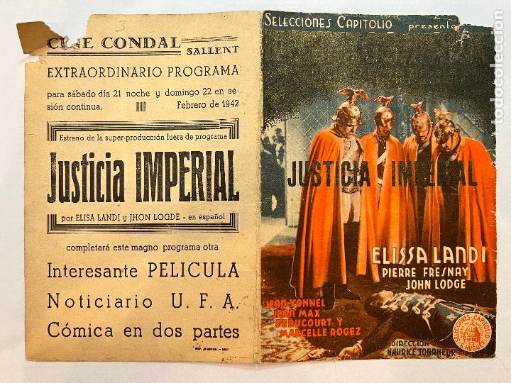 Cine: PROGRAMA DE CINE. JUSTICIA IMPERIAL. CON PUBLICIDAD. - Foto 1