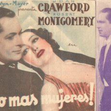 Cine: PN - PROGRAMA DOBLE - ¡ NO MÁS MUJERES ! - JOAN CRAWFORD, ROBERT MONTGOMERY - CENTRAL CINEMA - 1935