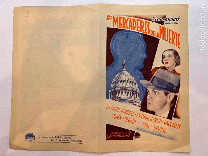 Cine: PROGRAMA DE CINE. LOS MERCADERES DE LA MUERTE. SIN PUBLICIDAD. - Foto 1