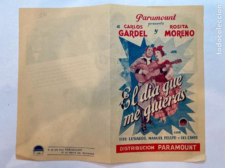 Cine: PROGRAMA DE CINE. EL DIA QUE ME QUIERAS. SIN PUBLICIDAD. - Foto 1