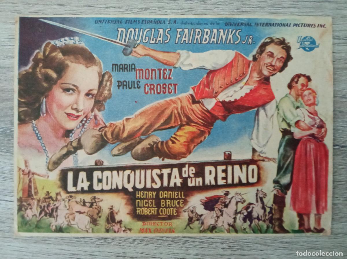  Flyers Publicitaires de films Anciens: LA CONQUISTA DE UN REINO, DOUGLAS FAIRBANKS JR. , MARIA MONTEZ, GRAN CINEMA BARACALDO, VIZCAYA