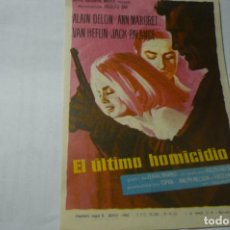 Cine: PROGRAMA EL ULTIMO HOMICIDIO-ALAIN DELON-PUBLICIDAD