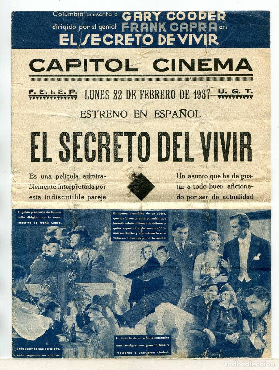 Cine: EL SECRETO DE VIVIR, con Gary Cooper.