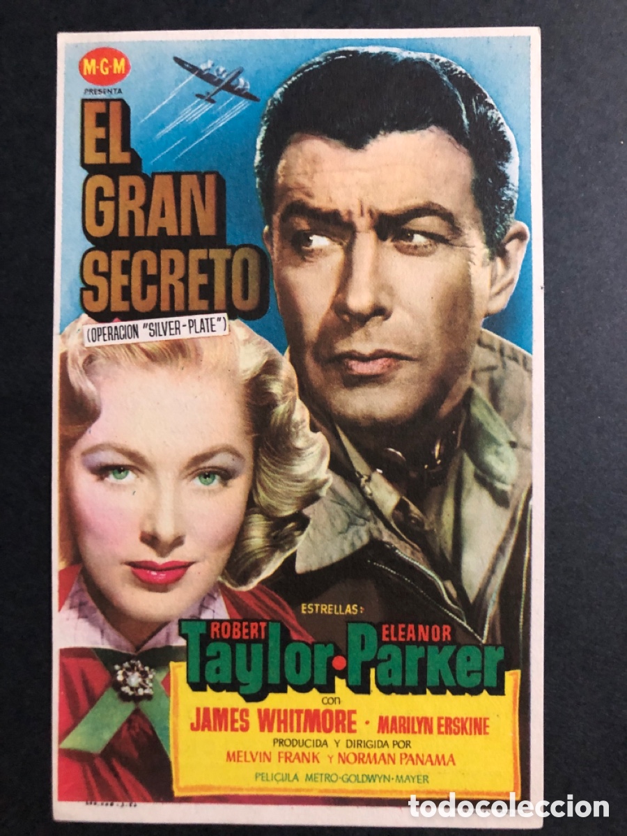 Cine: Programa MGM el gran secreto robert taylor con publicidad cine alc&aacute;zar Baeza