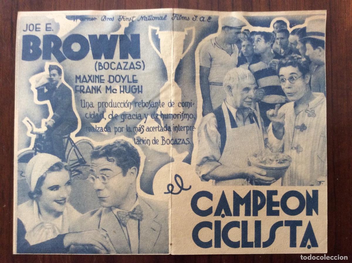 Cine: PROGRAMA DOBLE SIN CINE IMPRESO WARNER EL CAMPE&Oacute;N CICLISTA JOE E BROWN BOCAZAS - Foto 2
