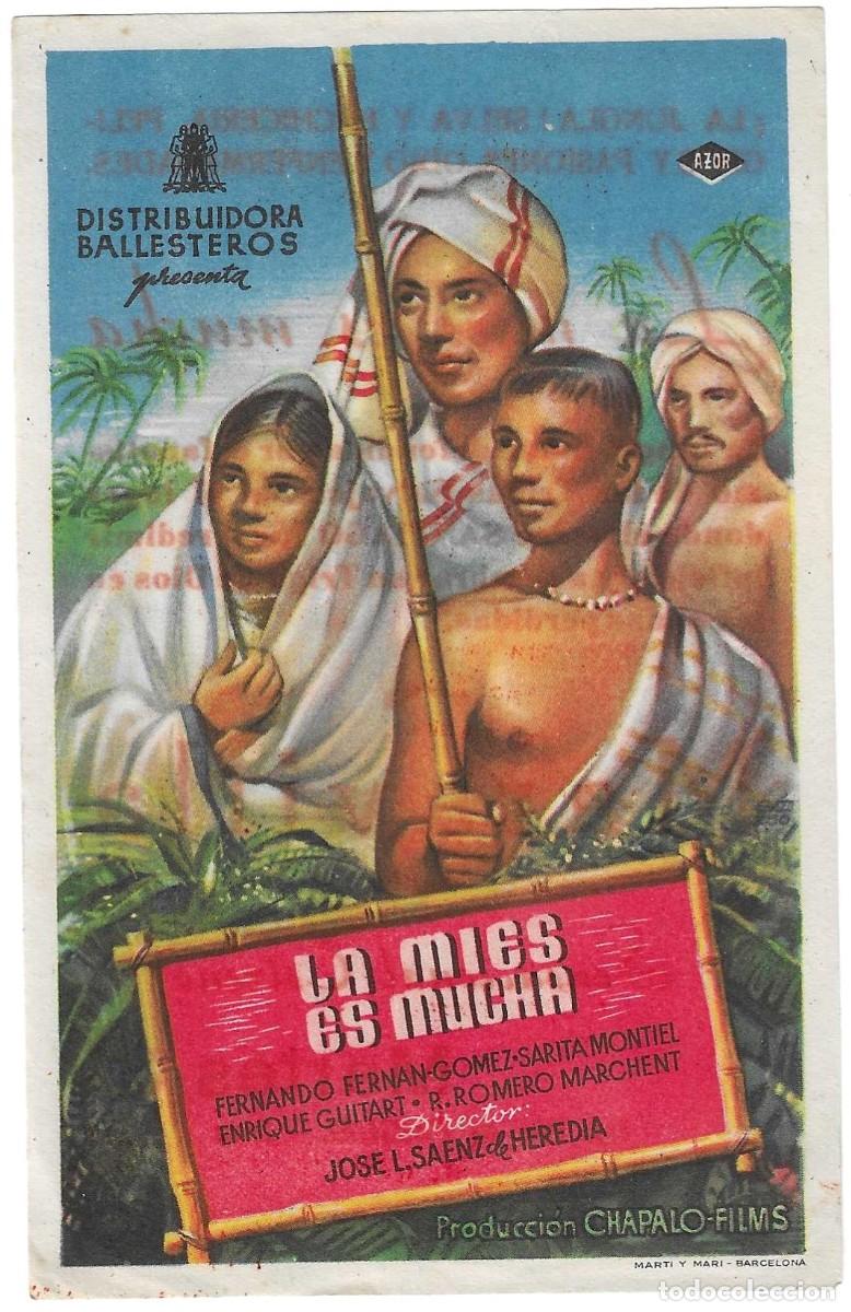  Foglietti di film di film antichi di cinema: AMG-2048 PROGRAMA DE MANO, LA MIES ES MUCHA, CINE MARAVILLA JEREZ