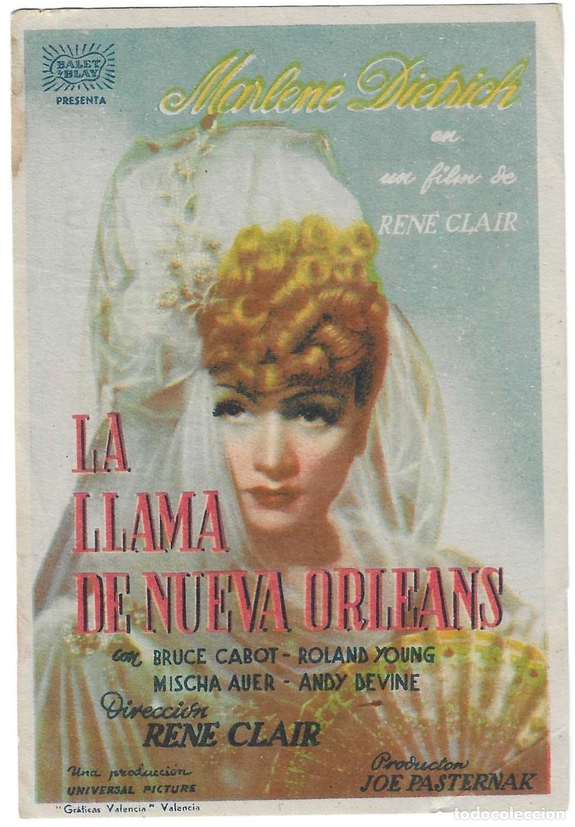  Foglietti di film di film antichi di cinema: AMG-2064 PROGRAMA DE MANO, LA LLAMA DE NUEVA ORLEANS, CINE GADES C&Aacute;DIZ