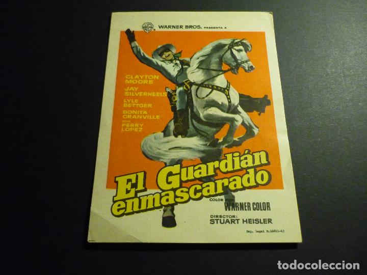 Cine: EL GUARDIAN ENMASCARADO PROGRAMA DE CINE SIN PUBLICIDAD - Foto 1