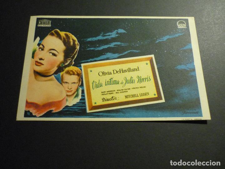 Cine: VIDA INTIMA DE JULIA MORRIS PROGRAMA DE CINE SIN PUBLICIDAD - Foto 1