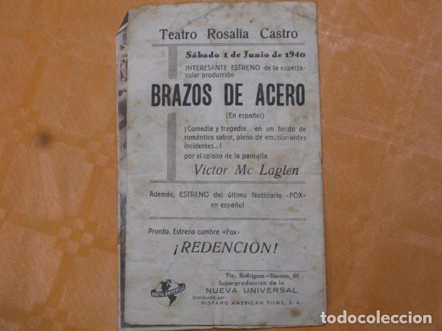 Cine: FOLLETO DE MANO - BRAZOS DE ACERO - Foto 2