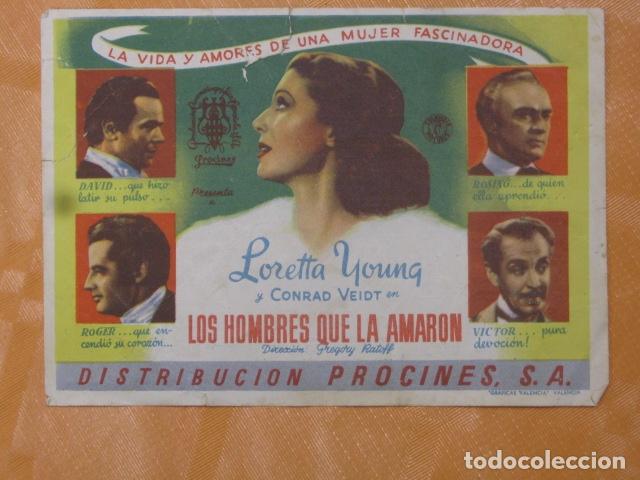 Cine: FOLLETO DE MANO - LOS HOMBRES QUE LA AMARON - Foto 1