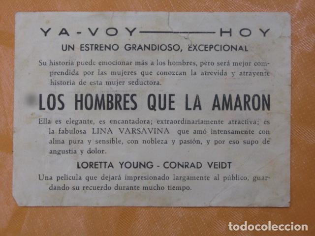 Cine: FOLLETO DE MANO - LOS HOMBRES QUE LA AMARON - Foto 2