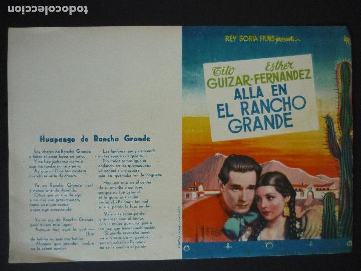 Cine: ALLA EN EL RANCHO GRANDE PROGRAMA DE CINE SIN PUBLICIDAD - Foto 1