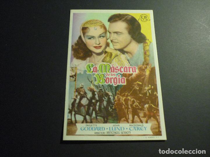 Cine: LA MASCARA DE LOS BORGIA PROGRAMA DE CINE SIN PUBLICIDAD - Foto 1