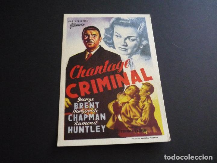 Cine: CHANTAJE CRIMINAL PROGRAMA DE CINE SIN PUBLICIDAD - Foto 1