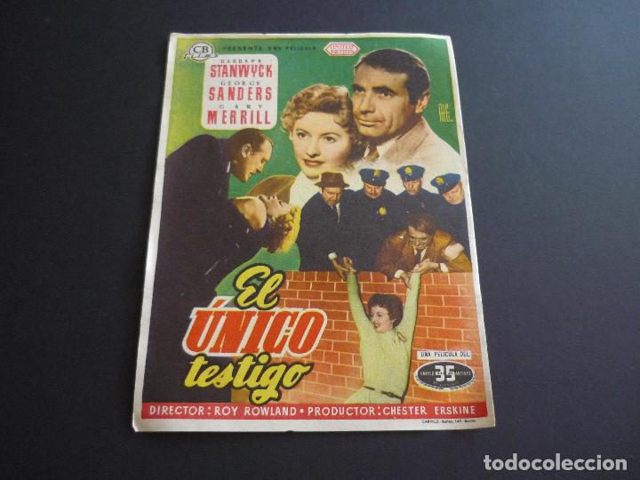 Cine: EL UNICO TESTIGO PROGRAMA DE CINE SIN PUBLICIDAD - Foto 1