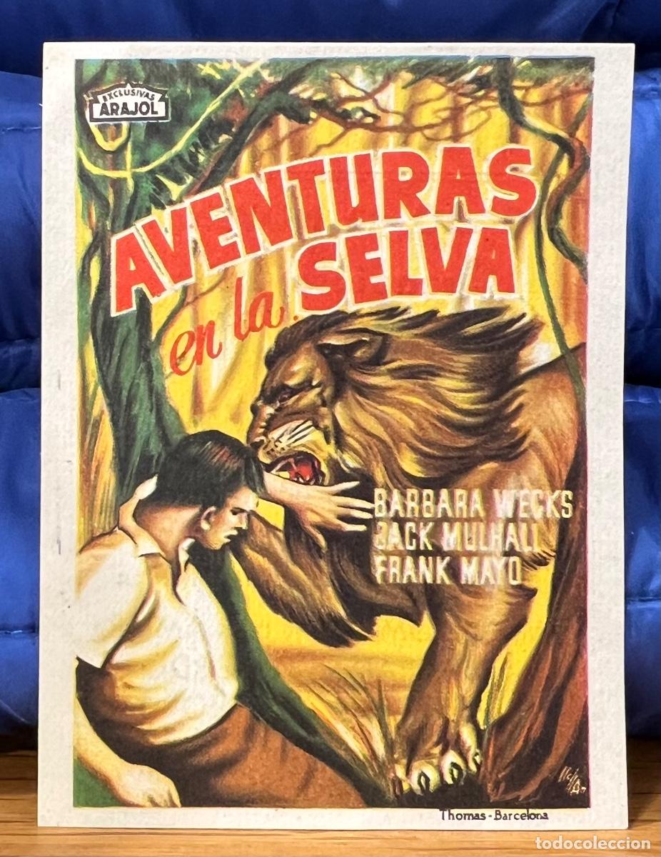  Flyers Publicitaires de films Anciens: Folleto de mano Aventuras en la selva - Sala Narb&oacute;n - Santander - Cine