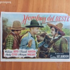  Foglietti di film di film antichi di cinema: FOLLETO DE MANO - HOMBRES DEL OESTE - WILLIAM BOYD- SIN PUBLICIDAD (150)