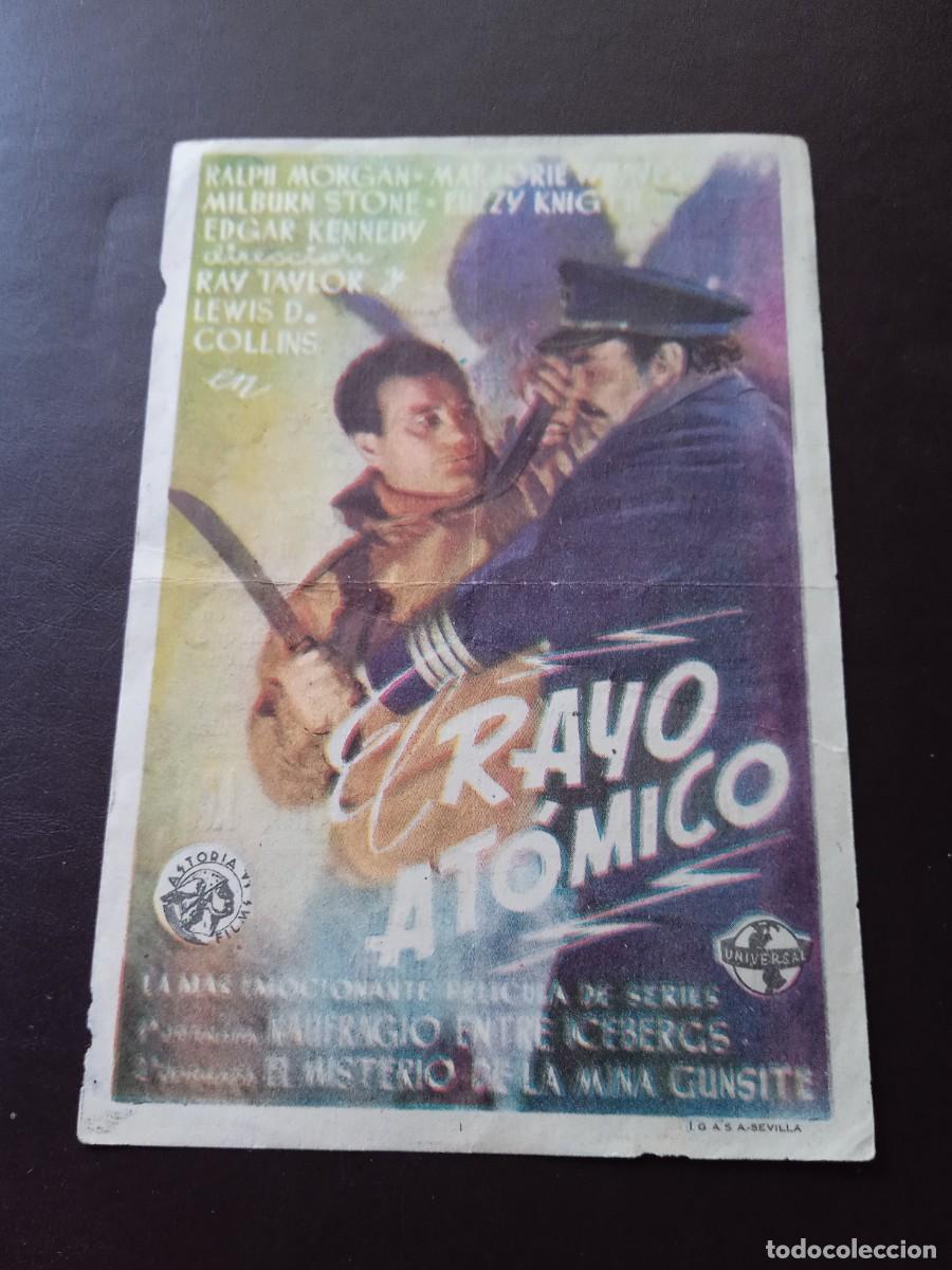 Foglietti di film di film antichi di cinema: El rayo at&oacute;mico con publicidad Principal Cinema V&eacute;lez M&aacute;laga