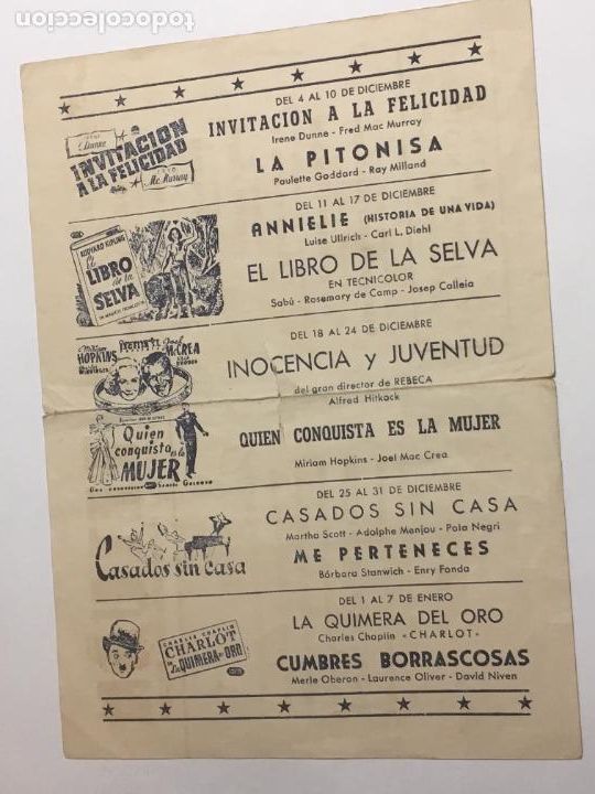 Cine: libro selva la quimera del oro folleto de mano local original estreno cine tetuan