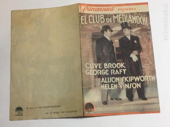 Foglietti di film di film antichi di cinema: el club de medianoche folleto de mano original estreno perfecto estado
