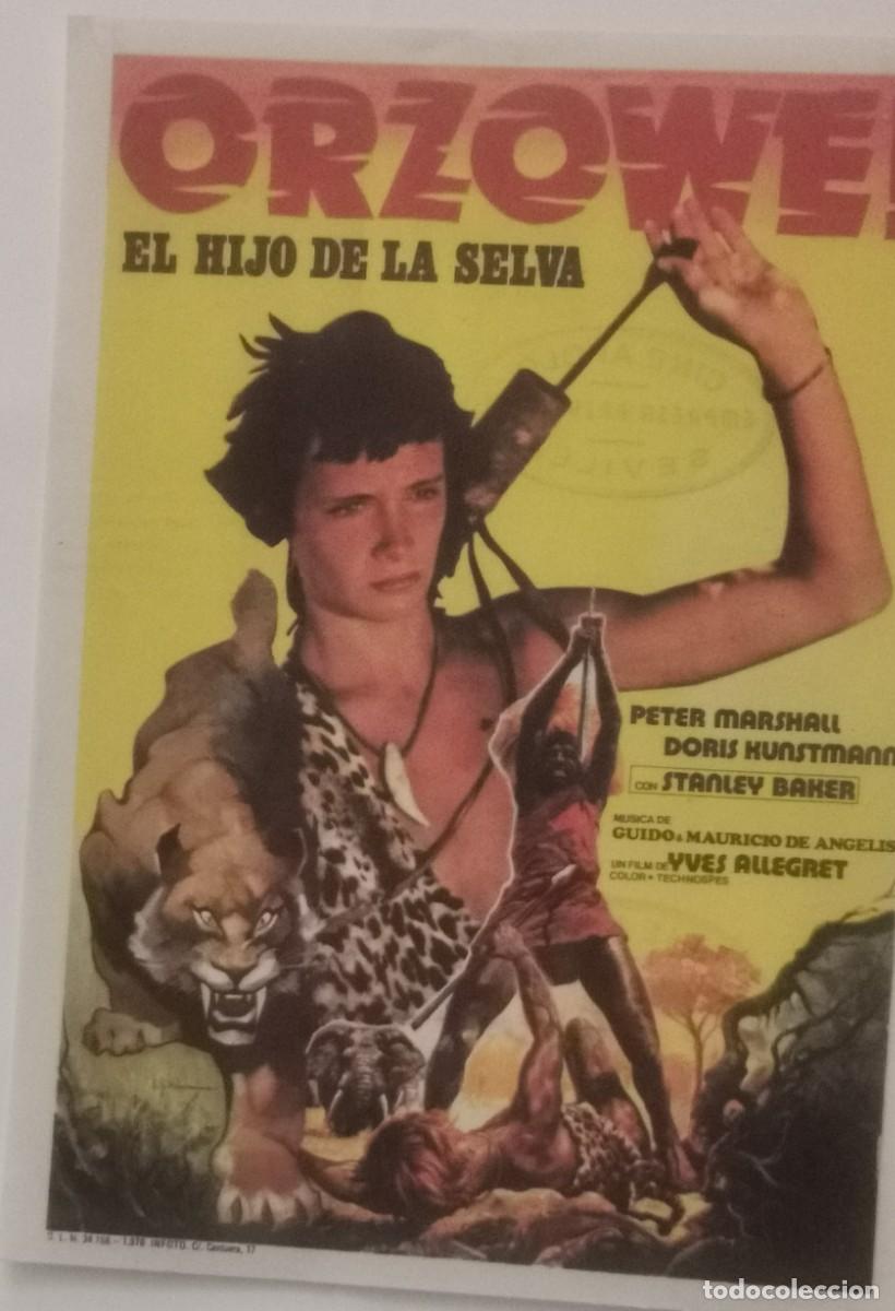  Foglietti di film di film antichi di cinema: ORZOWEI, EL HIJO DE LA SELVA, FOLLETO GRANDE CON SELLO