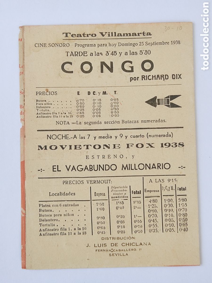 Cine: programa de cine el vagabundo millonario A&ntilde;os 30 - Foto 2