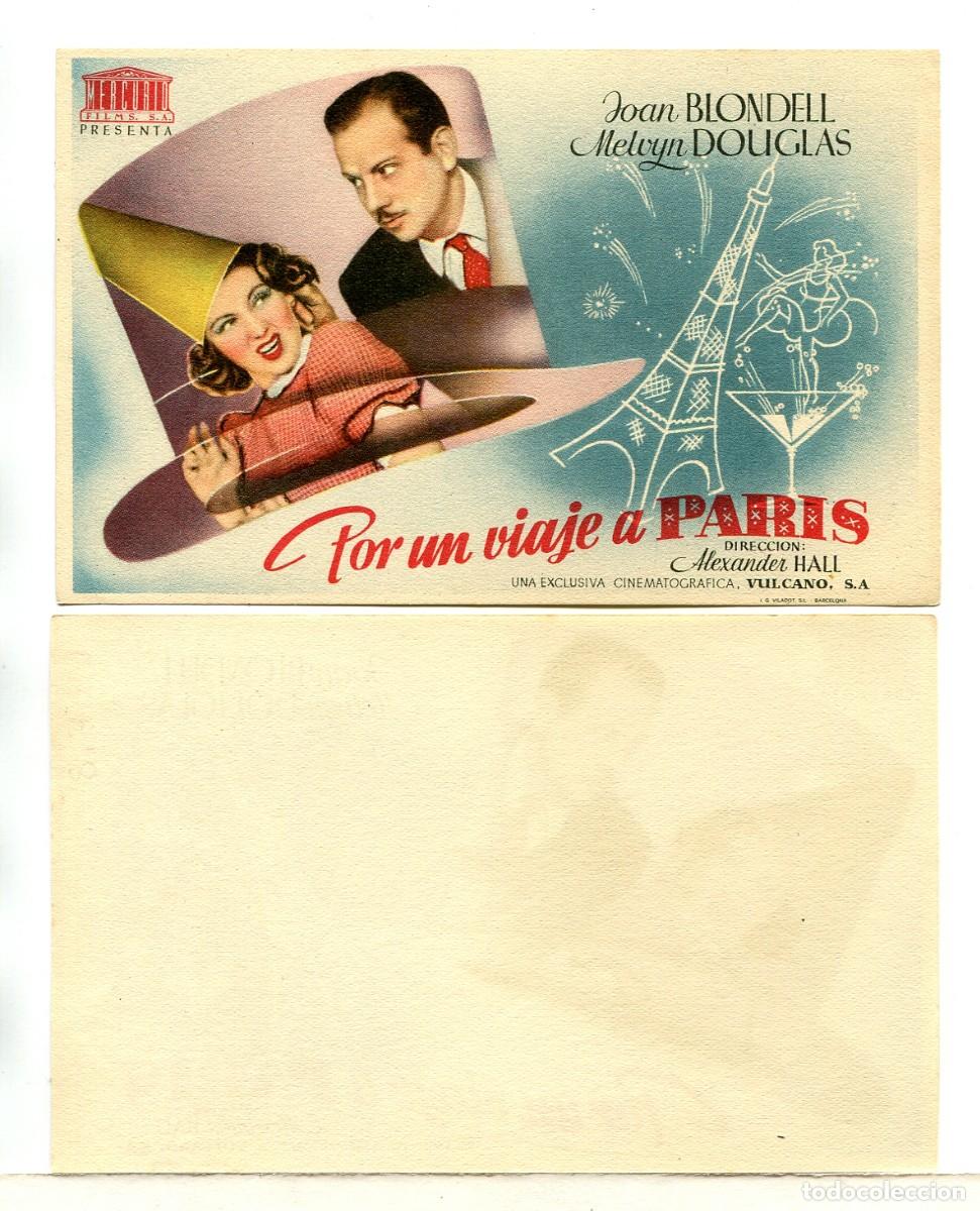  Foglietti di film di film antichi di cinema: POR UN VIAJE A PAR&Iacute;S, con Joan Blondell.