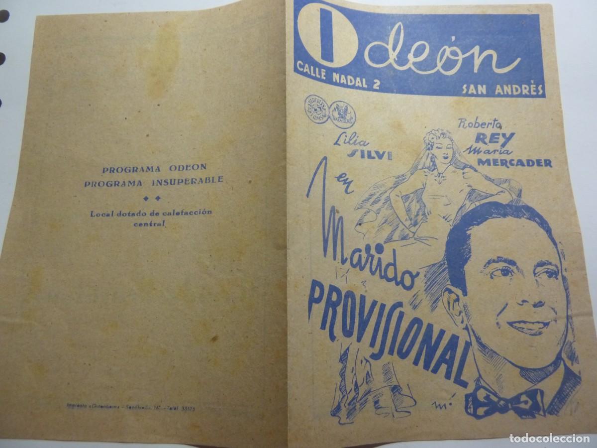 Cine: PROGRAMA LOCAL MARIDO PROVISIONAL 1941 - Foto 1