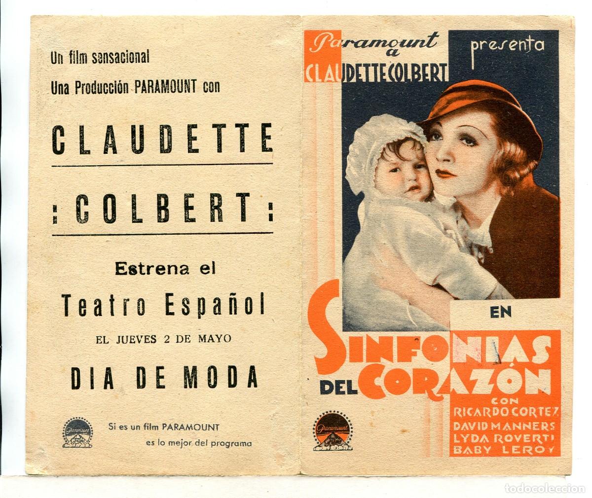 Cine: SINFONIAS DEL CORAZ&Oacute;N, con Claudette Colbert. - Foto 1