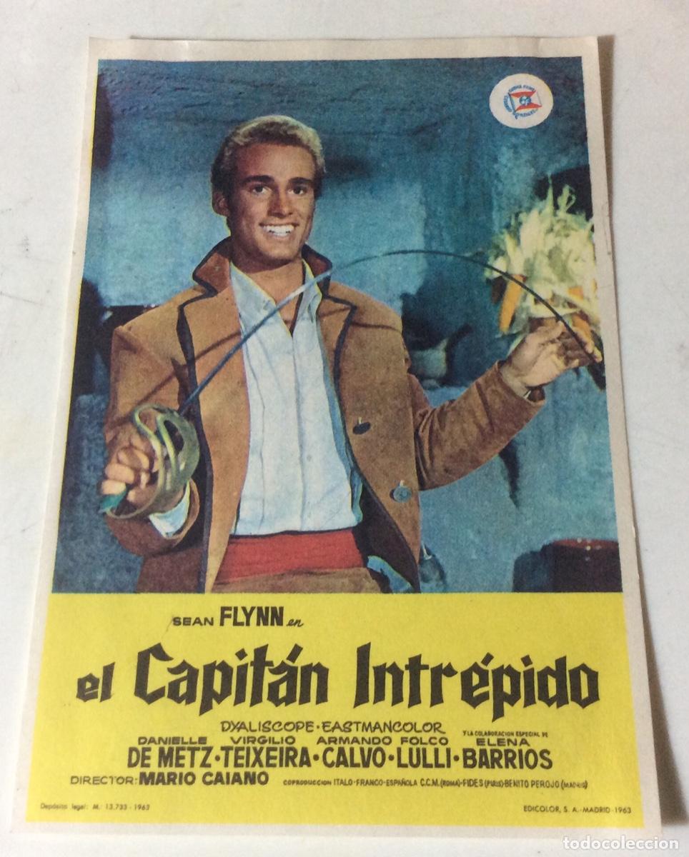  Flyers Publicitaires de films Anciens: FOLLETO DE MANO EL CAPITAN INTR&Eacute;PIDO. SIN PUBLICIDAD