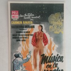Cine: FOLLETO DE MANO, MUSICA EN LA NOCHE CON CARMEN AMAYA, PUBLICIDAD CIN AVENIDA, AÑO 1957