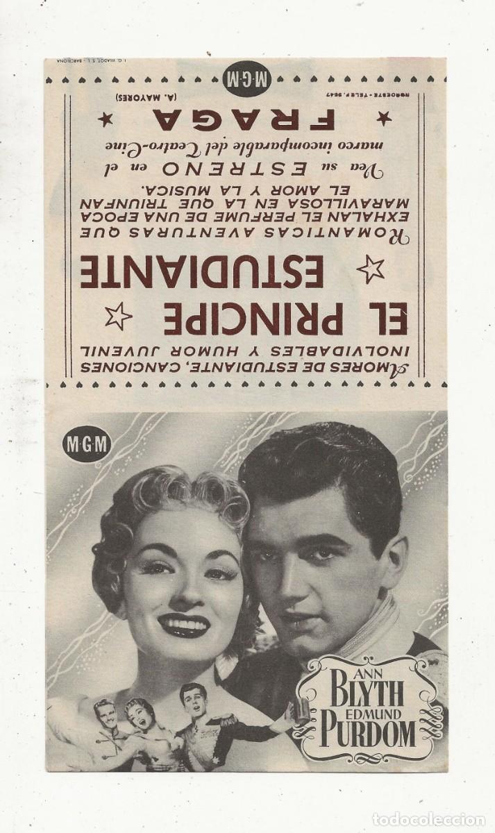 Kino: EL PRINCIPE ESTUDIANTE - PROGRAMA DE MANO DOBLE - ANN BLYT, EDMUND PURDOM