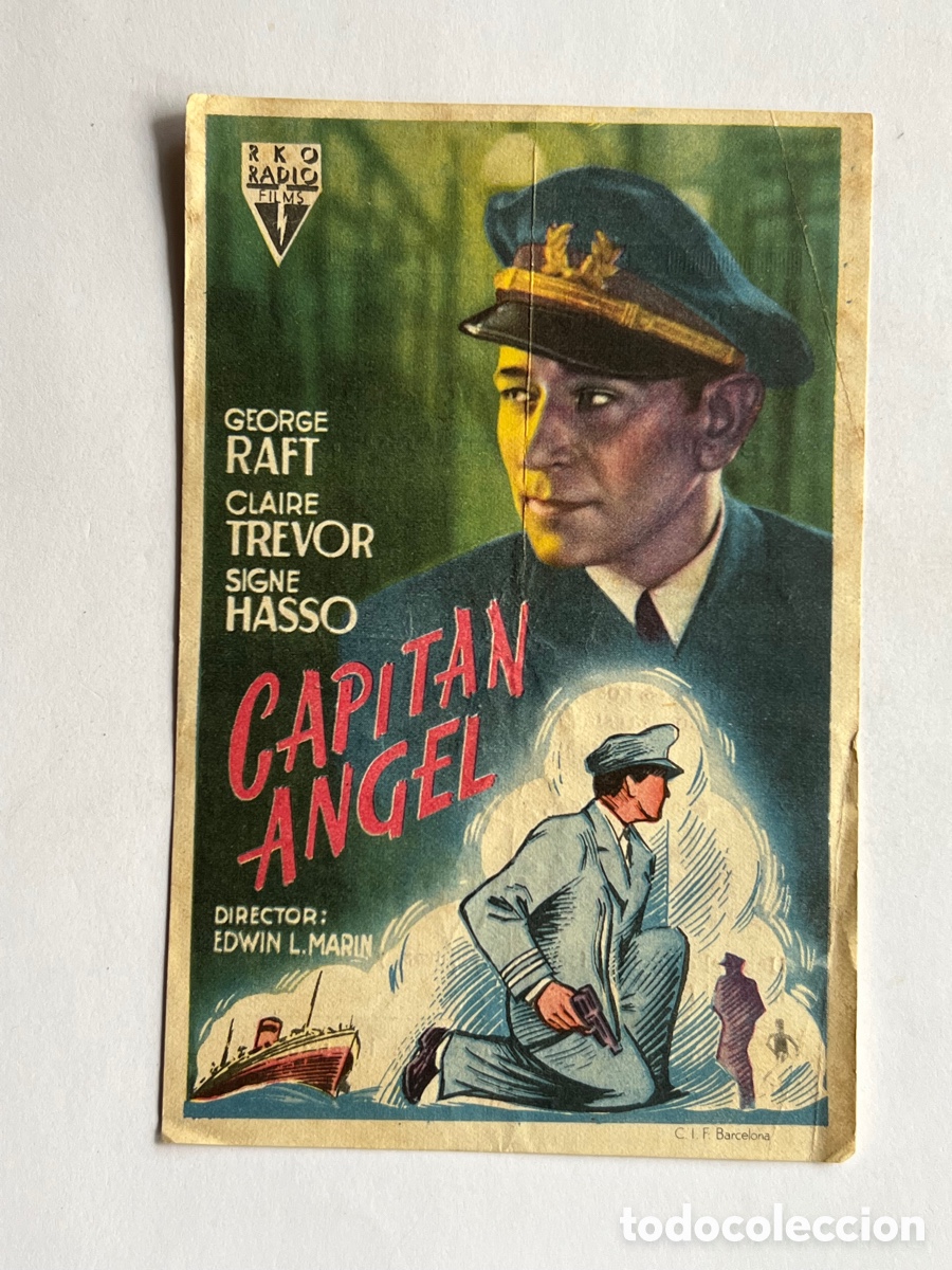  Flyers Publicitaires de films Anciens: CHELLA Valencia CINE EL CID. Folleto de mano Capitan Angel. Edwin L. Marin (a.1948)