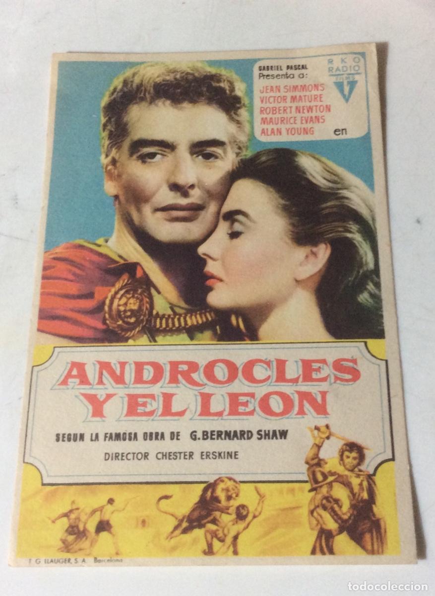 Cine: FOLLETO DE MANO ANDROCLES Y EL LEON. SIN PUBLICIDAD - Foto 1
